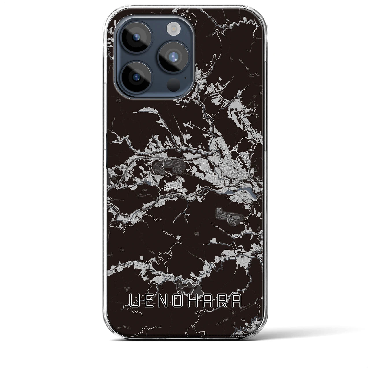 【上野原(山梨県)】地図柄iPhoneケース(クリアタイプ)