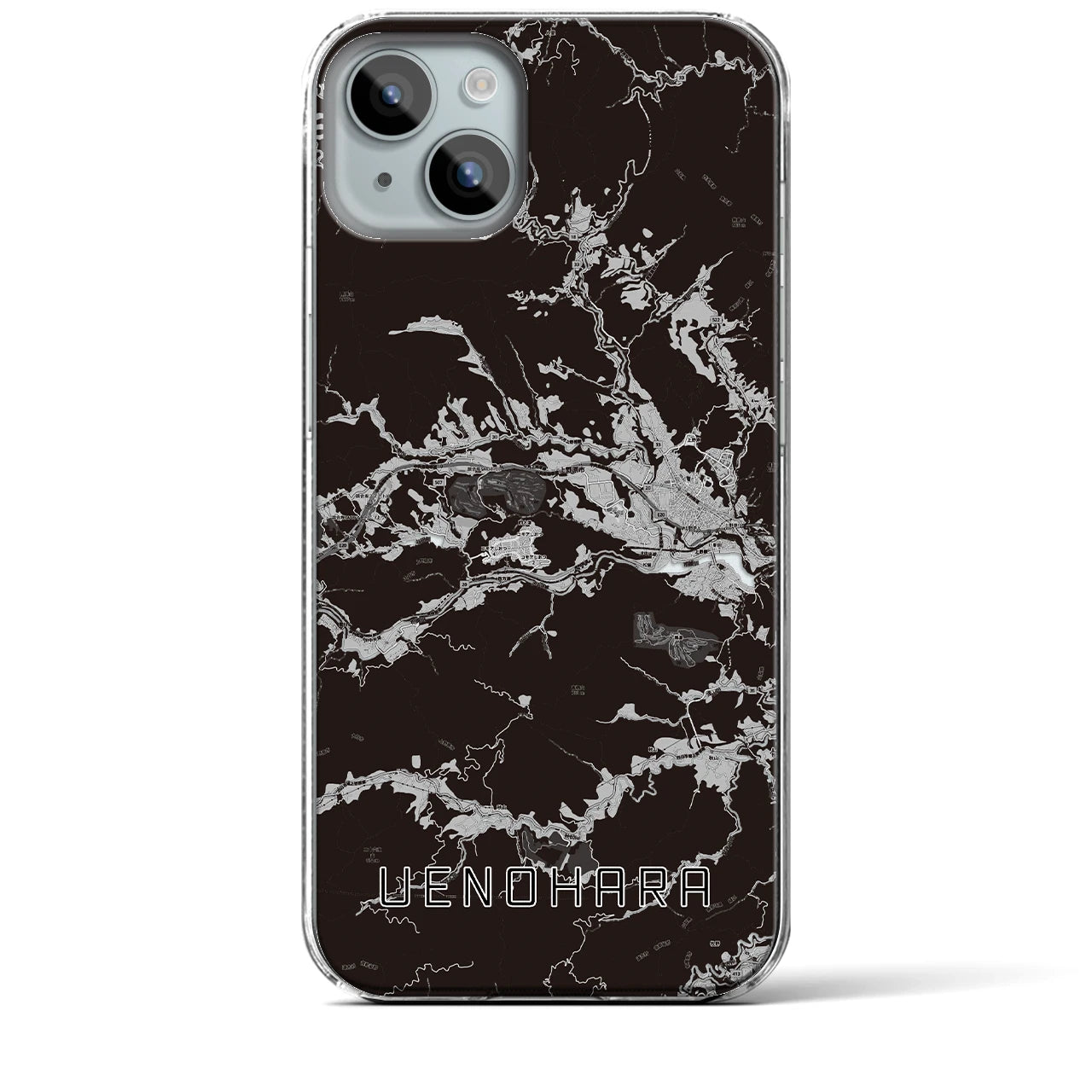 【上野原(山梨県)】地図柄iPhoneケース(クリアタイプ)