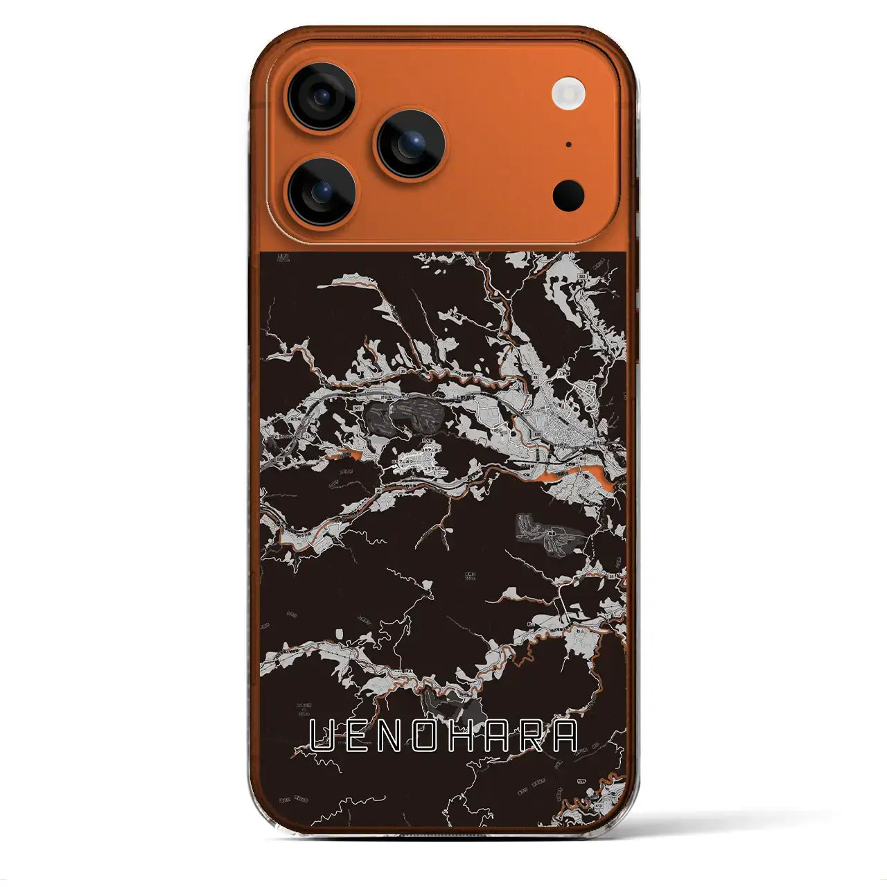 【上野原(山梨県)】地図柄iPhoneケース(クリアタイプ)モノトーン・iPhone 17 Pro Max 用