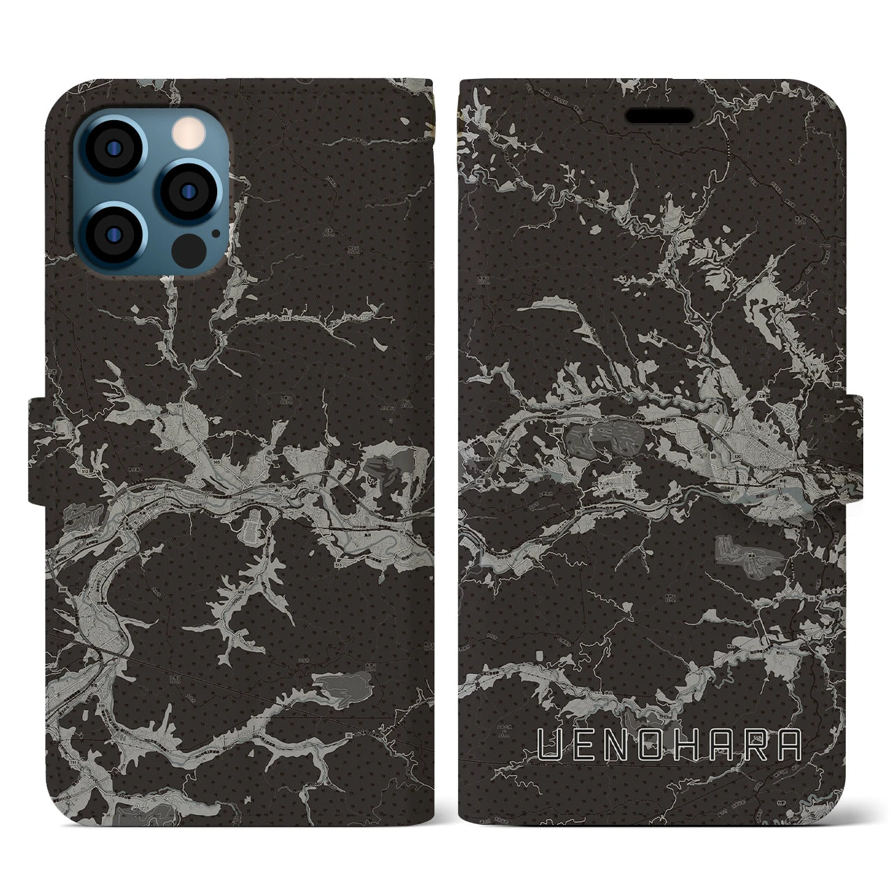 【上野原(山梨県)】地図柄iPhoneケース(手帳タイプ)