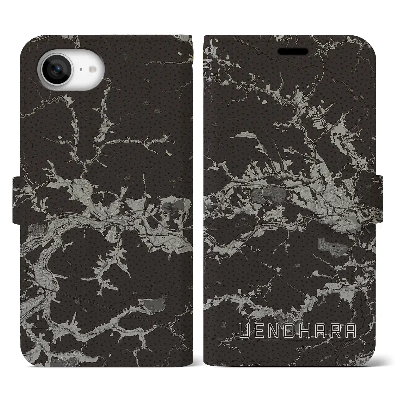 【上野原(山梨県)】地図柄iPhoneケース(手帳タイプ)