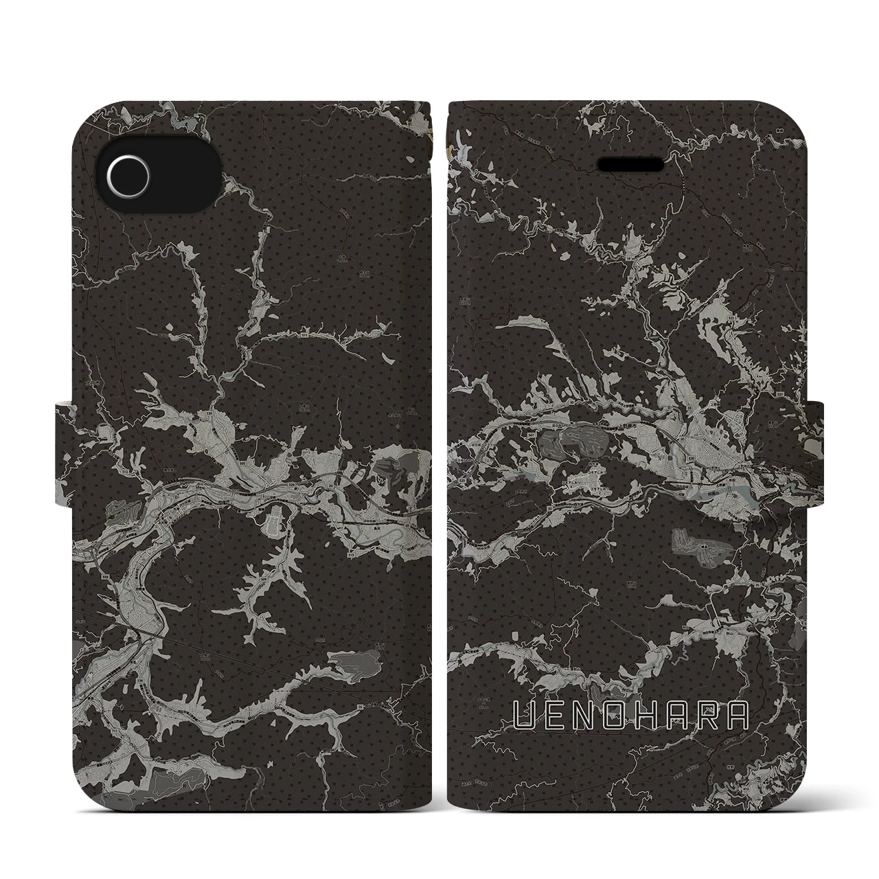 【上野原(山梨県)】地図柄iPhoneケース(手帳タイプ)