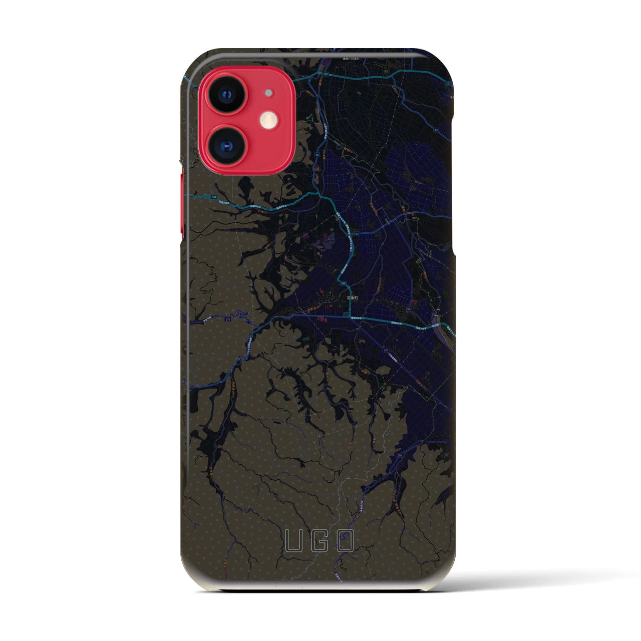 【羽後(秋田県)】地図柄iPhoneケース(バックカバータイプ)