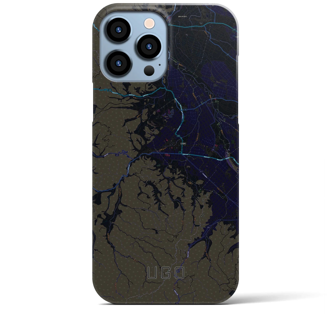 【羽後(秋田県)】地図柄iPhoneケース(バックカバータイプ)