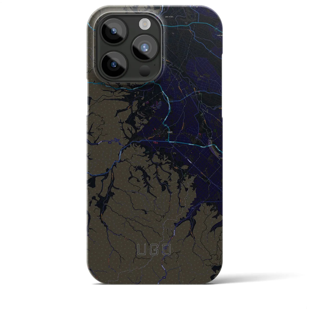 【羽後(秋田県)】地図柄iPhoneケース(バックカバータイプ)