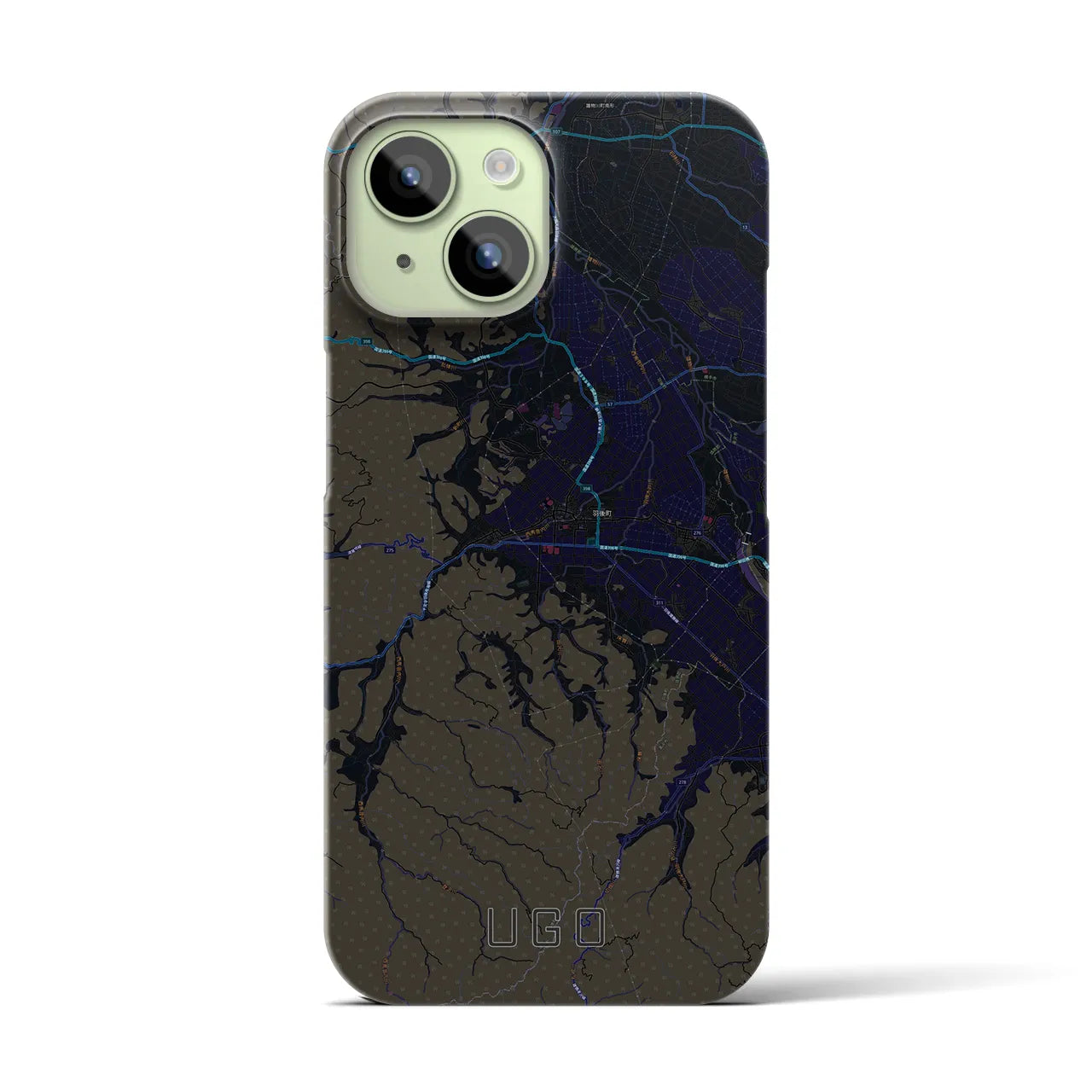 【羽後(秋田県)】地図柄iPhoneケース(バックカバータイプ)