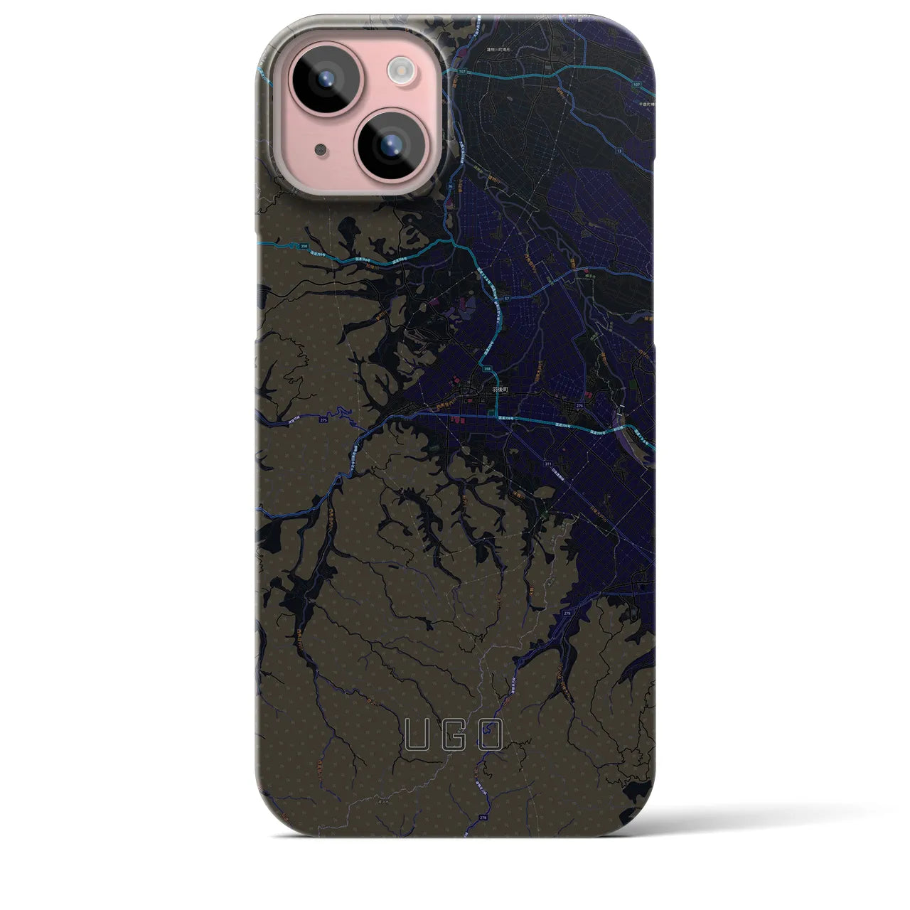 【羽後(秋田県)】地図柄iPhoneケース(バックカバータイプ)