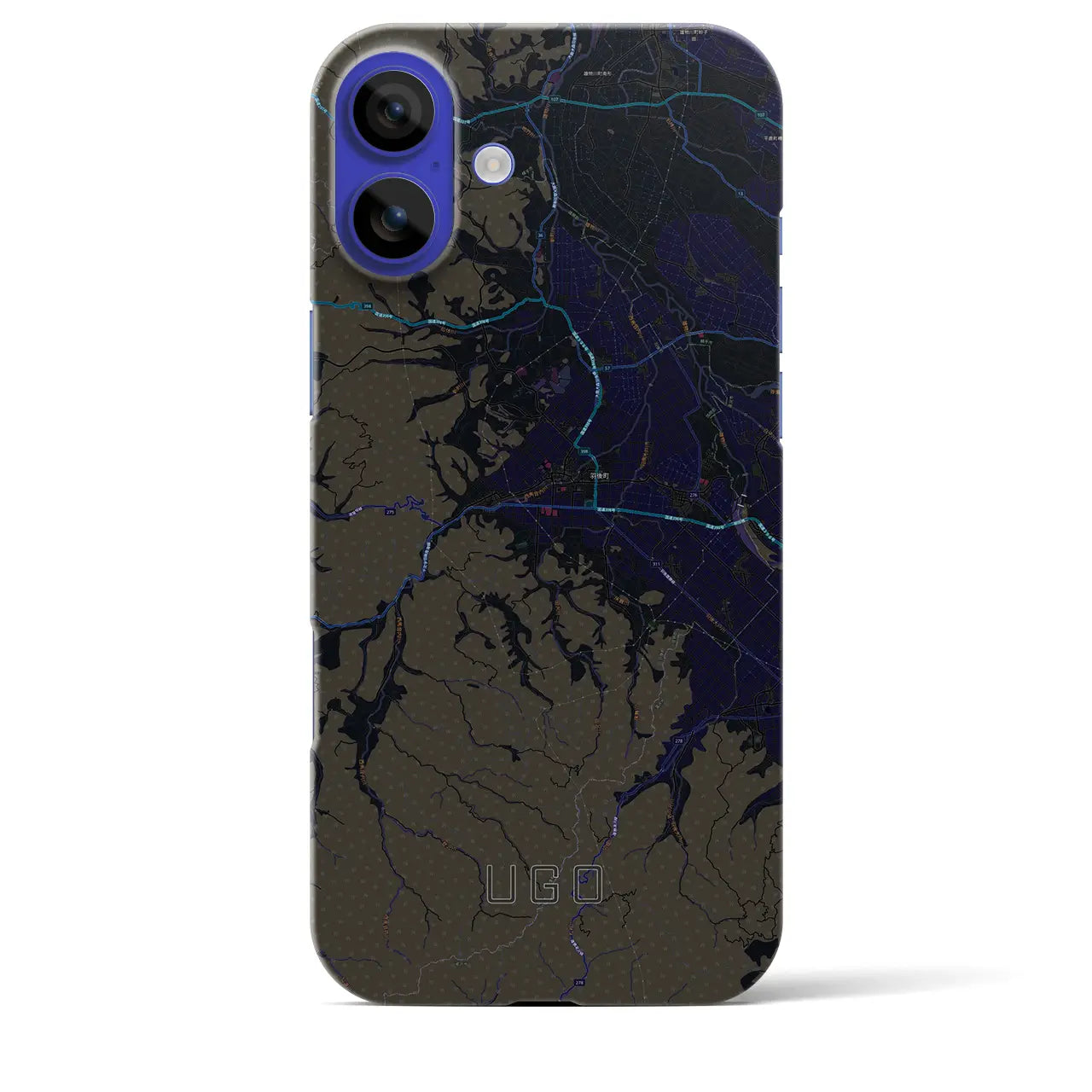 【羽後(秋田県)】地図柄iPhoneケース(バックカバータイプ)