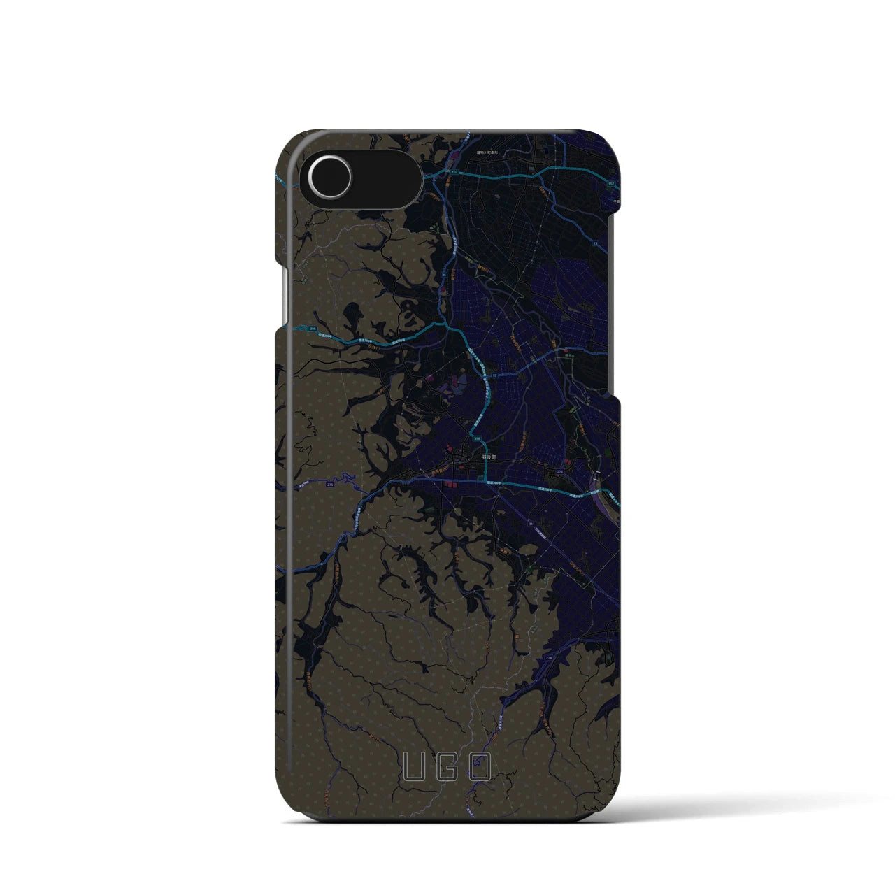 【羽後(秋田県)】地図柄iPhoneケース(バックカバータイプ)