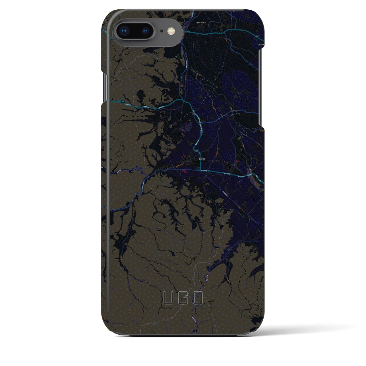 【羽後(秋田県)】地図柄iPhoneケース(バックカバータイプ)