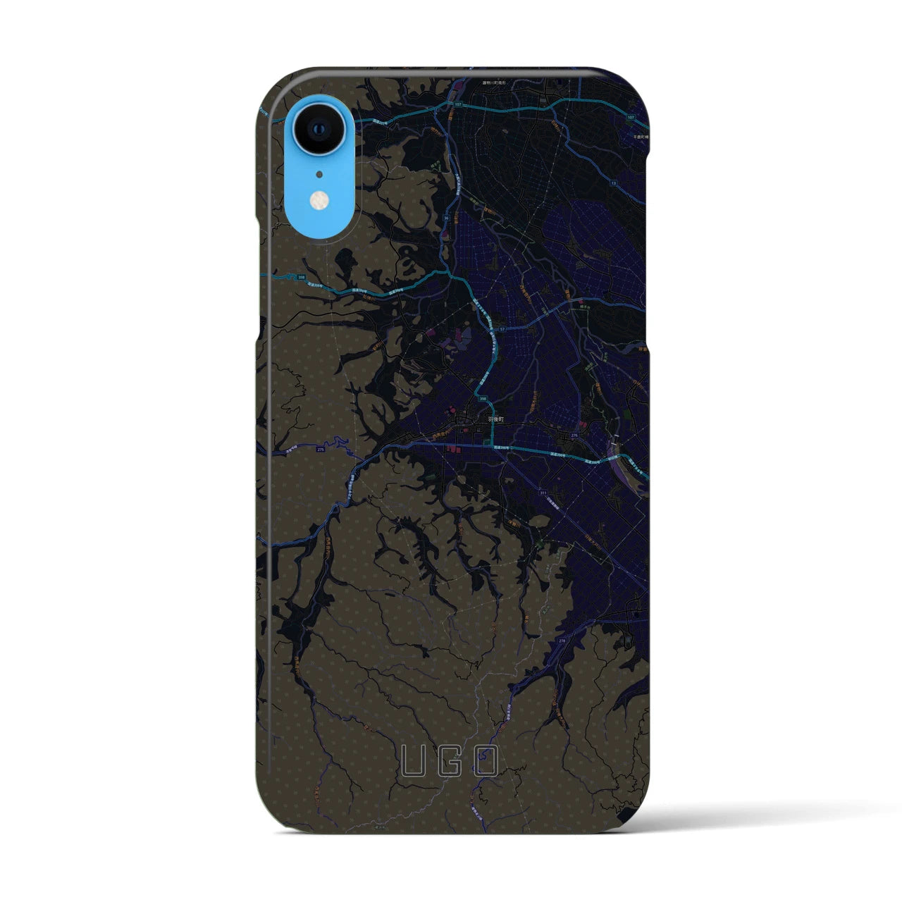 【羽後(秋田県)】地図柄iPhoneケース(バックカバータイプ)