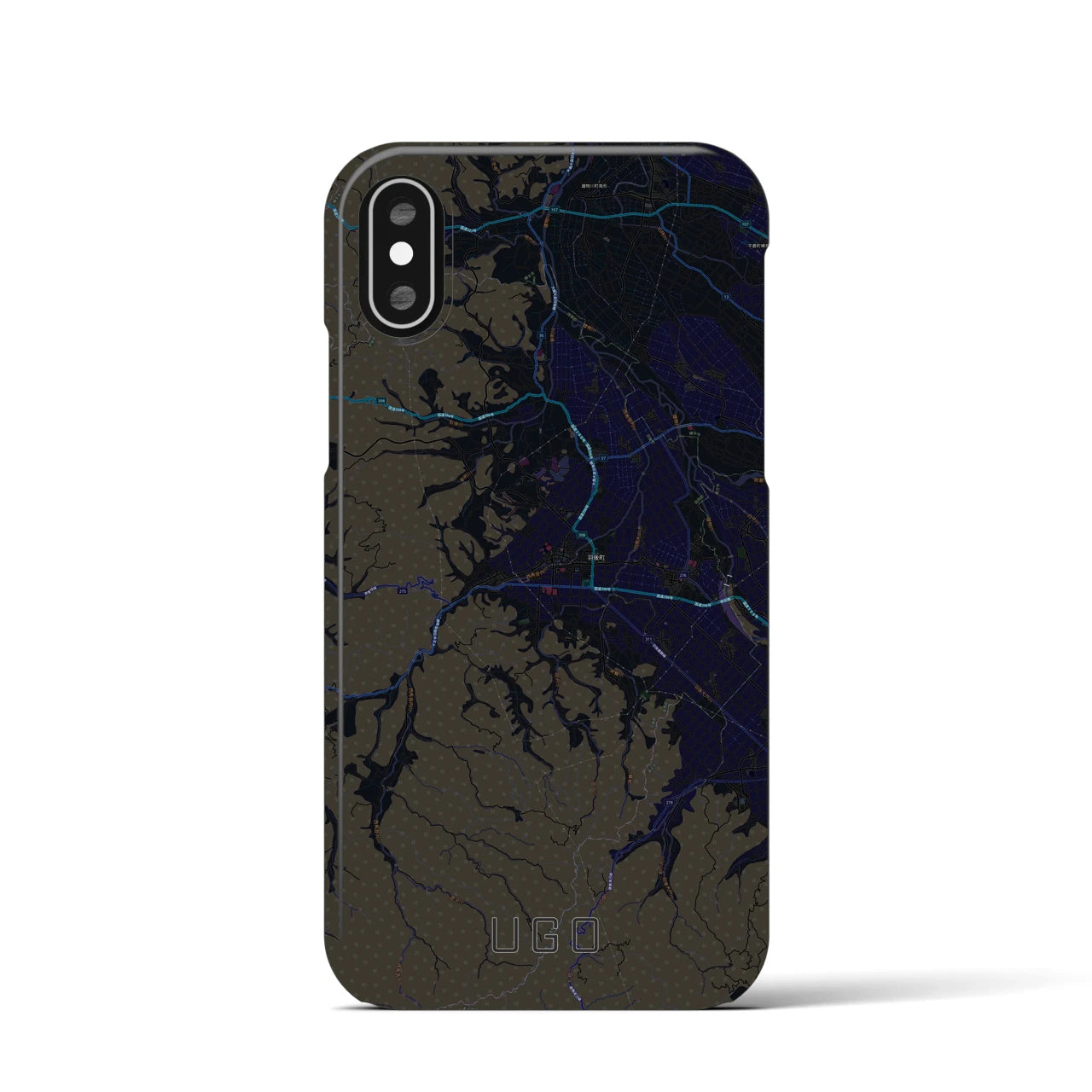 【羽後(秋田県)】地図柄iPhoneケース(バックカバータイプ)