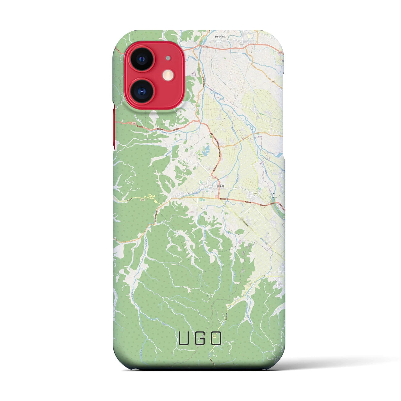 【羽後(秋田県)】地図柄iPhoneケース(バックカバータイプ)