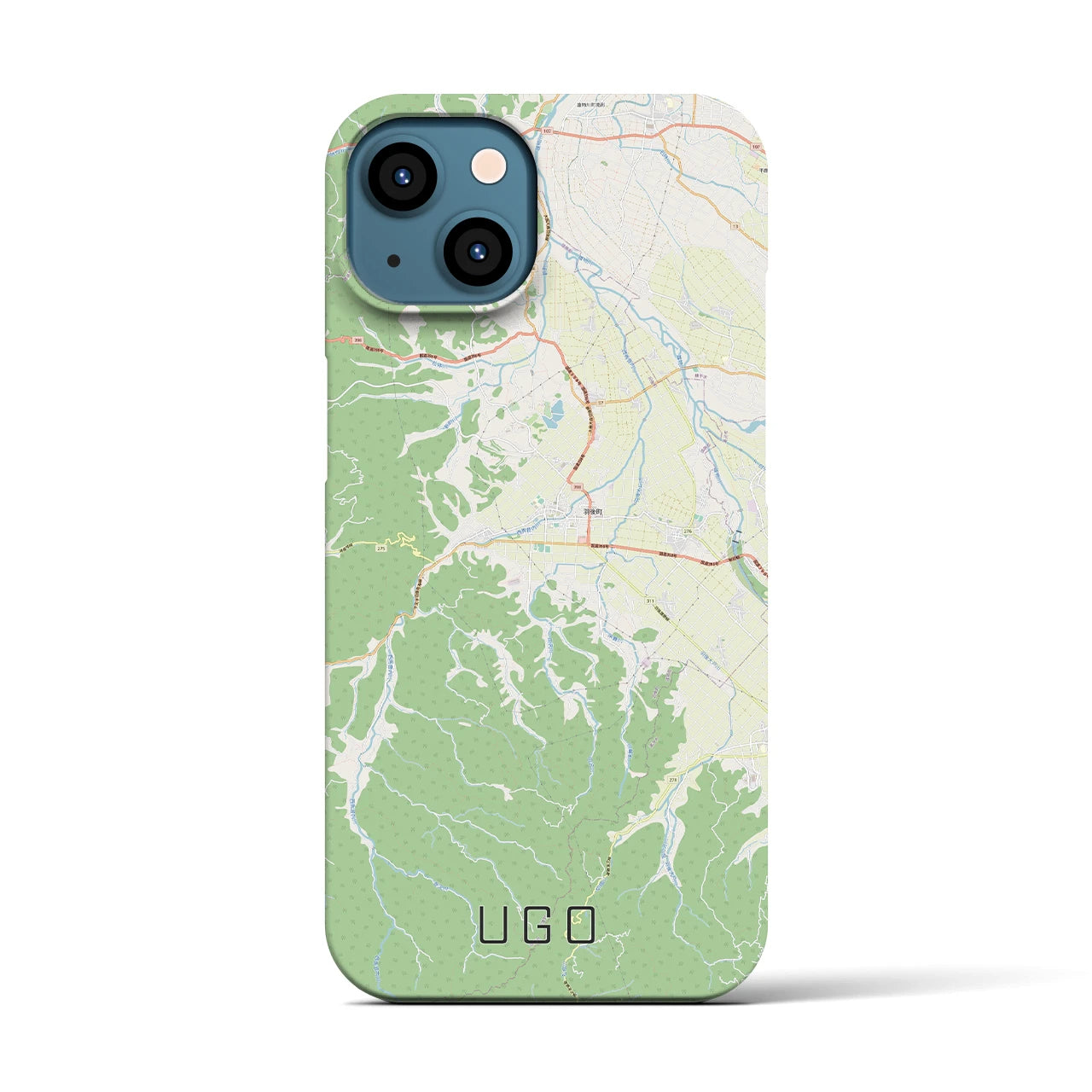 【羽後(秋田県)】地図柄iPhoneケース(バックカバータイプ)