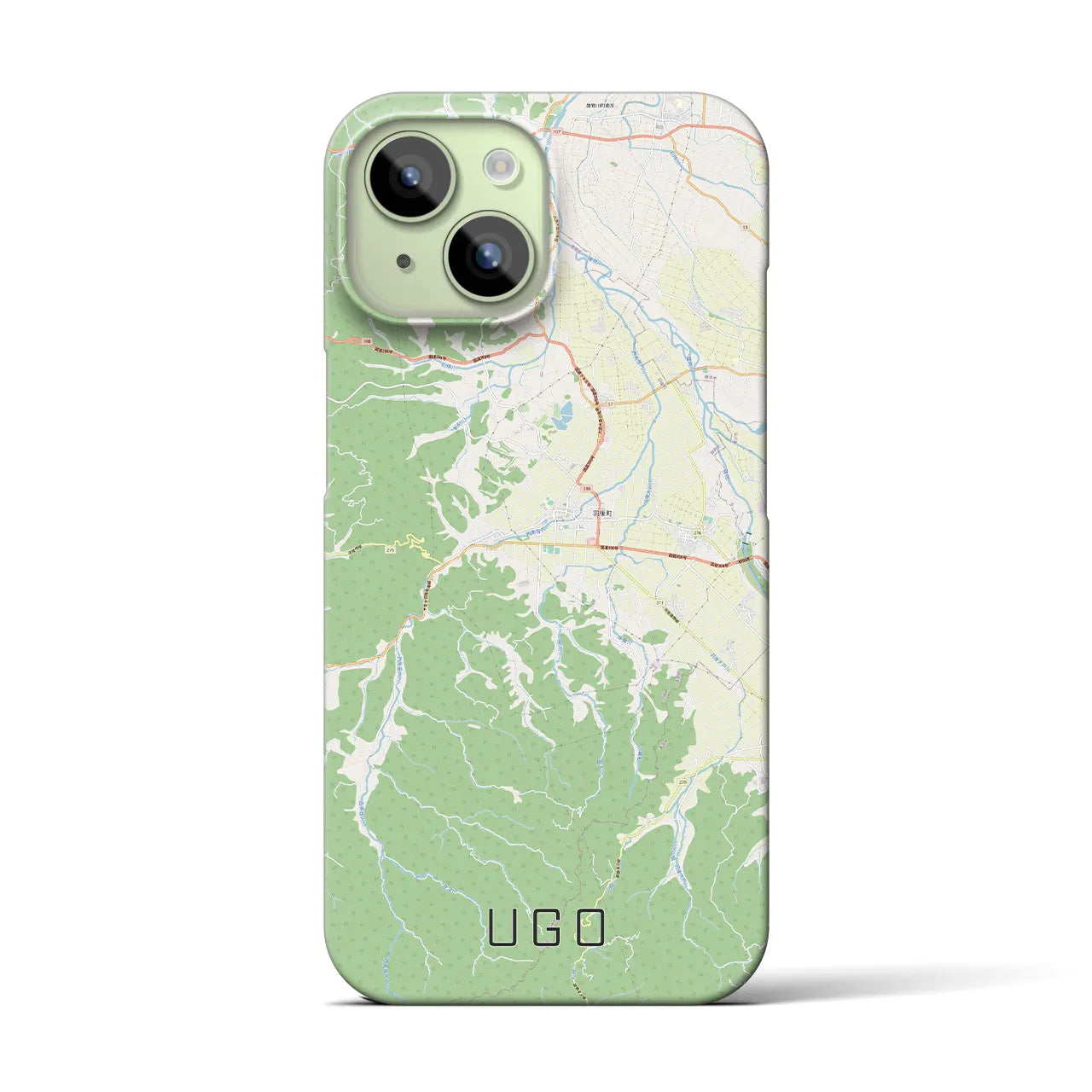 【羽後(秋田県)】地図柄iPhoneケース(バックカバータイプ)