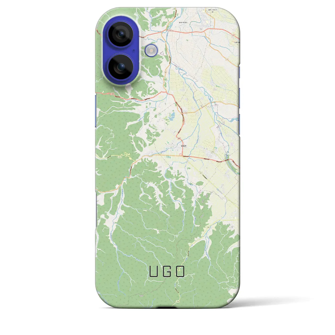 【羽後(秋田県)】地図柄iPhoneケース(バックカバータイプ)ナチュラル・iPhone 16 Pro Max 用