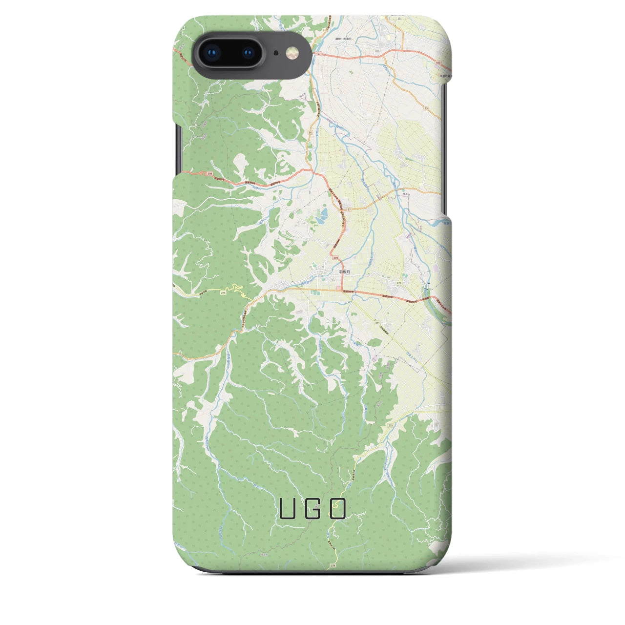 【羽後(秋田県)】地図柄iPhoneケース(バックカバータイプ)