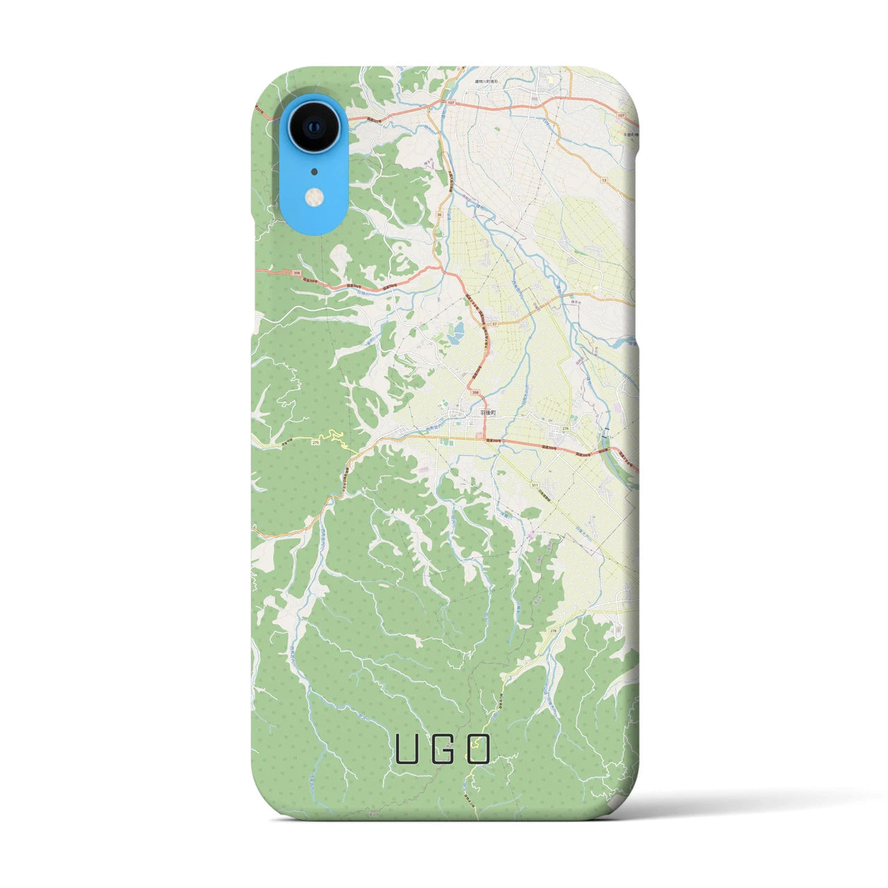 【羽後(秋田県)】地図柄iPhoneケース(バックカバータイプ)