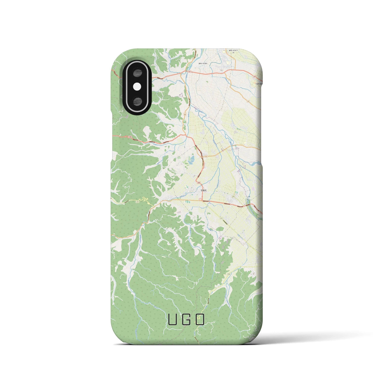 【羽後(秋田県)】地図柄iPhoneケース(バックカバータイプ)
