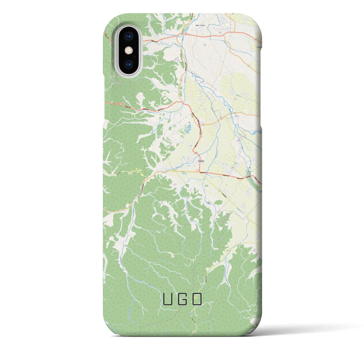 【羽後(秋田県)】地図柄iPhoneケース(バックカバータイプ)