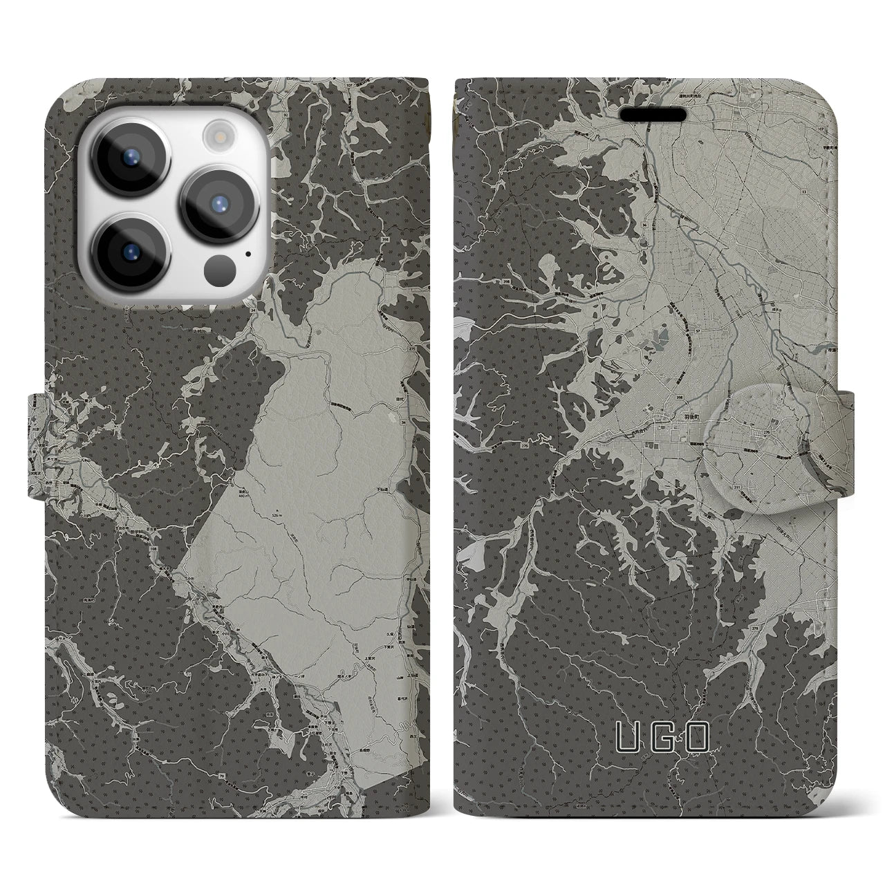 【羽後(秋田県)】地図柄iPhoneケース(手帳タイプ)