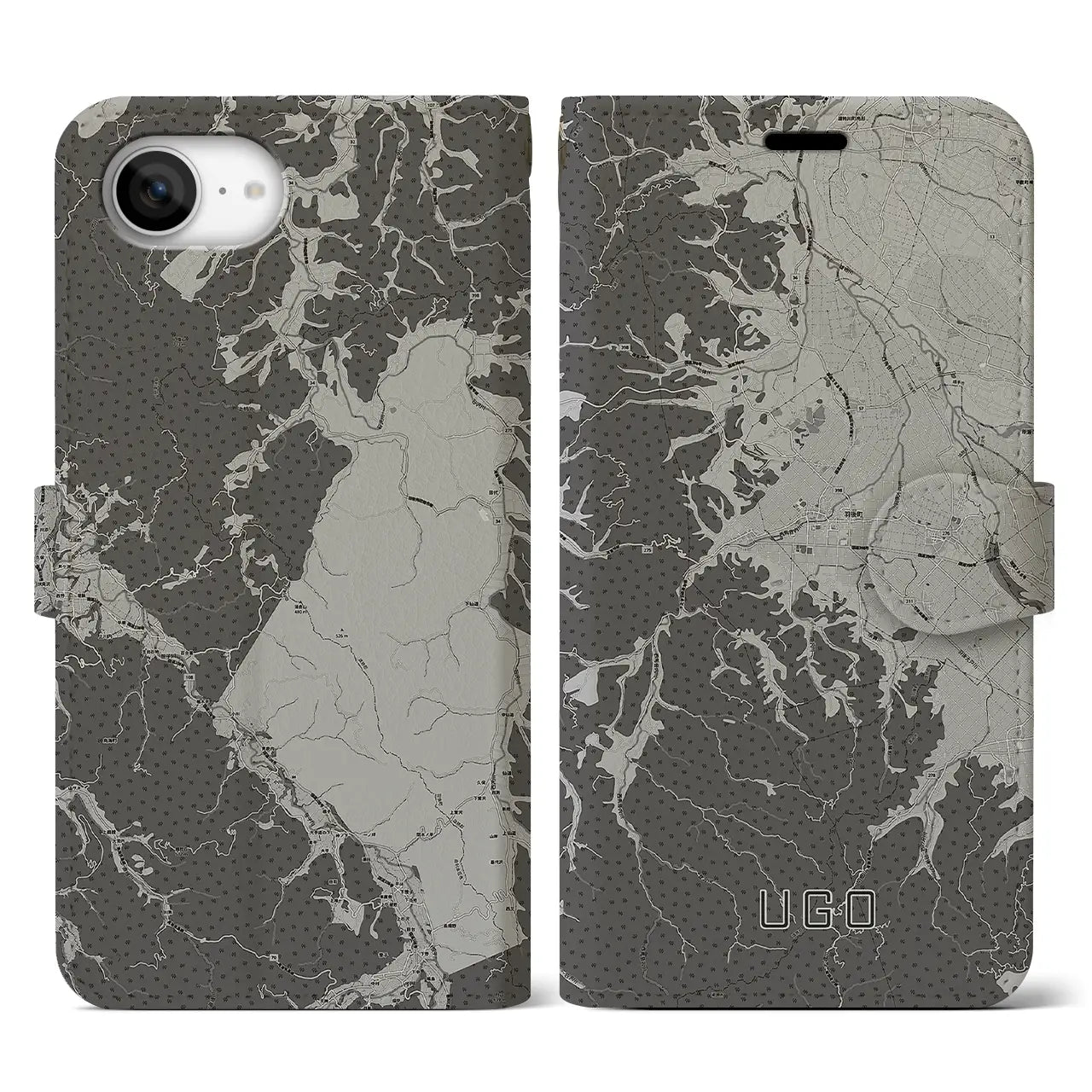 【羽後(秋田県)】地図柄iPhoneケース(手帳タイプ)