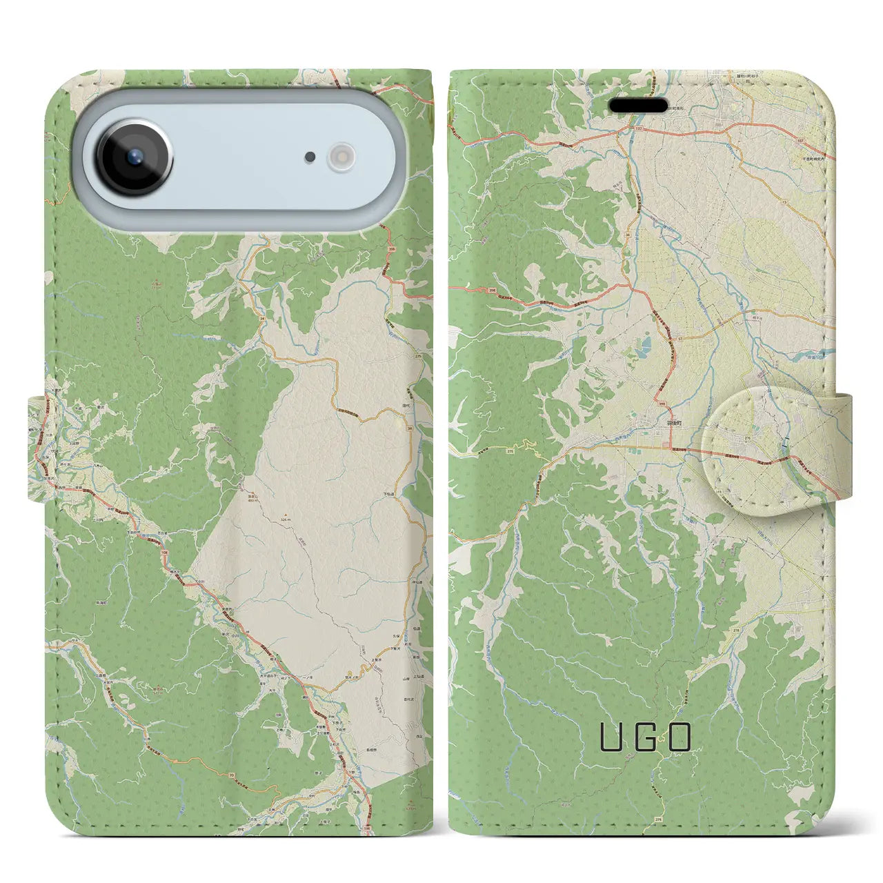 【羽後(秋田県)】地図柄iPhoneケース(手帳タイプ)