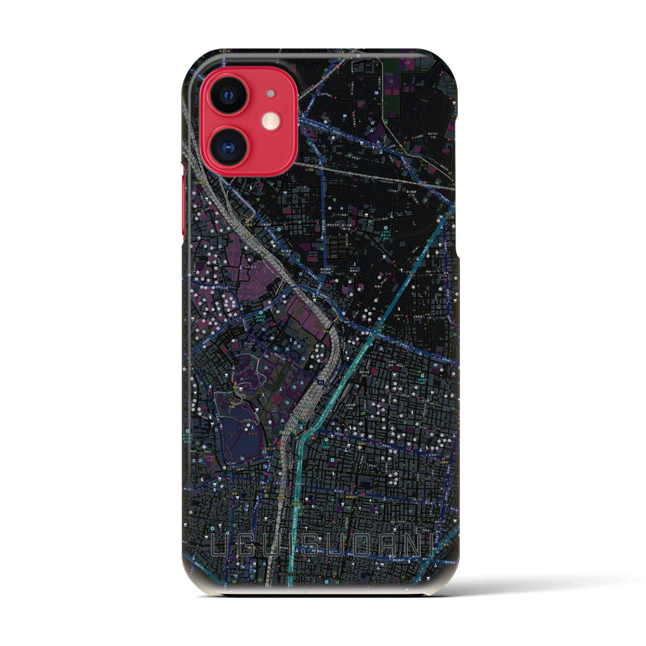 【鶯谷(東京都)】地図柄iPhoneケース(バックカバータイプ)