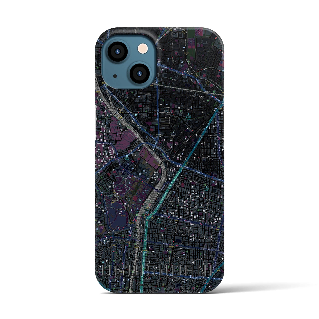 【鶯谷(東京都)】地図柄iPhoneケース(バックカバータイプ)