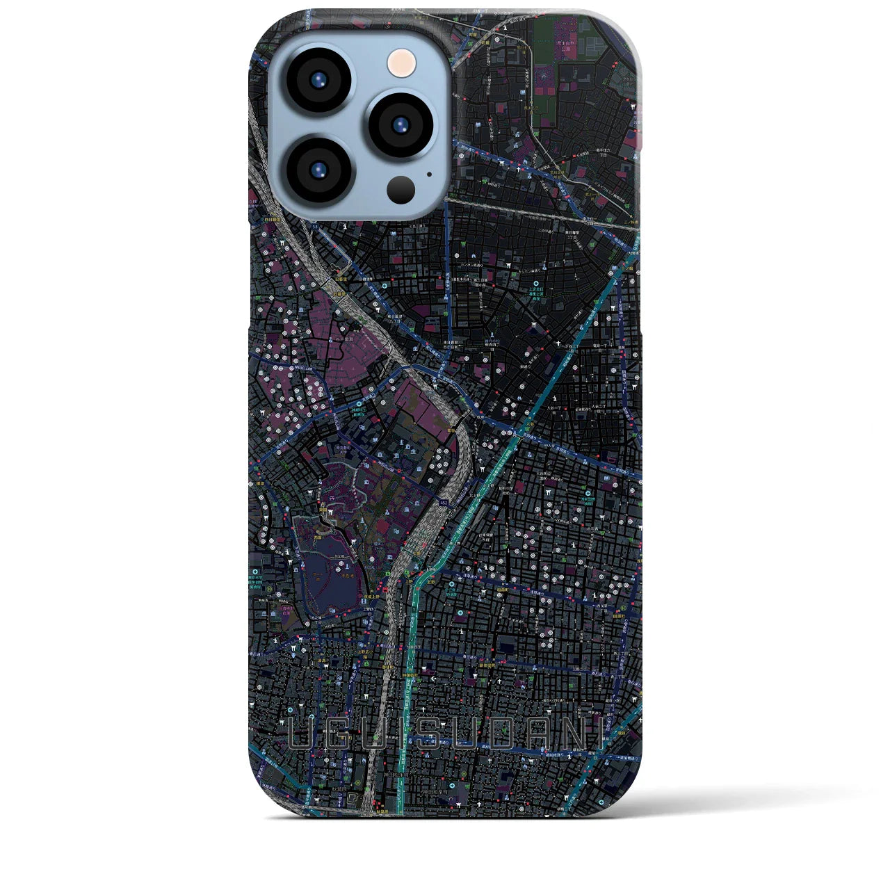 【鶯谷(東京都)】地図柄iPhoneケース(バックカバータイプ)