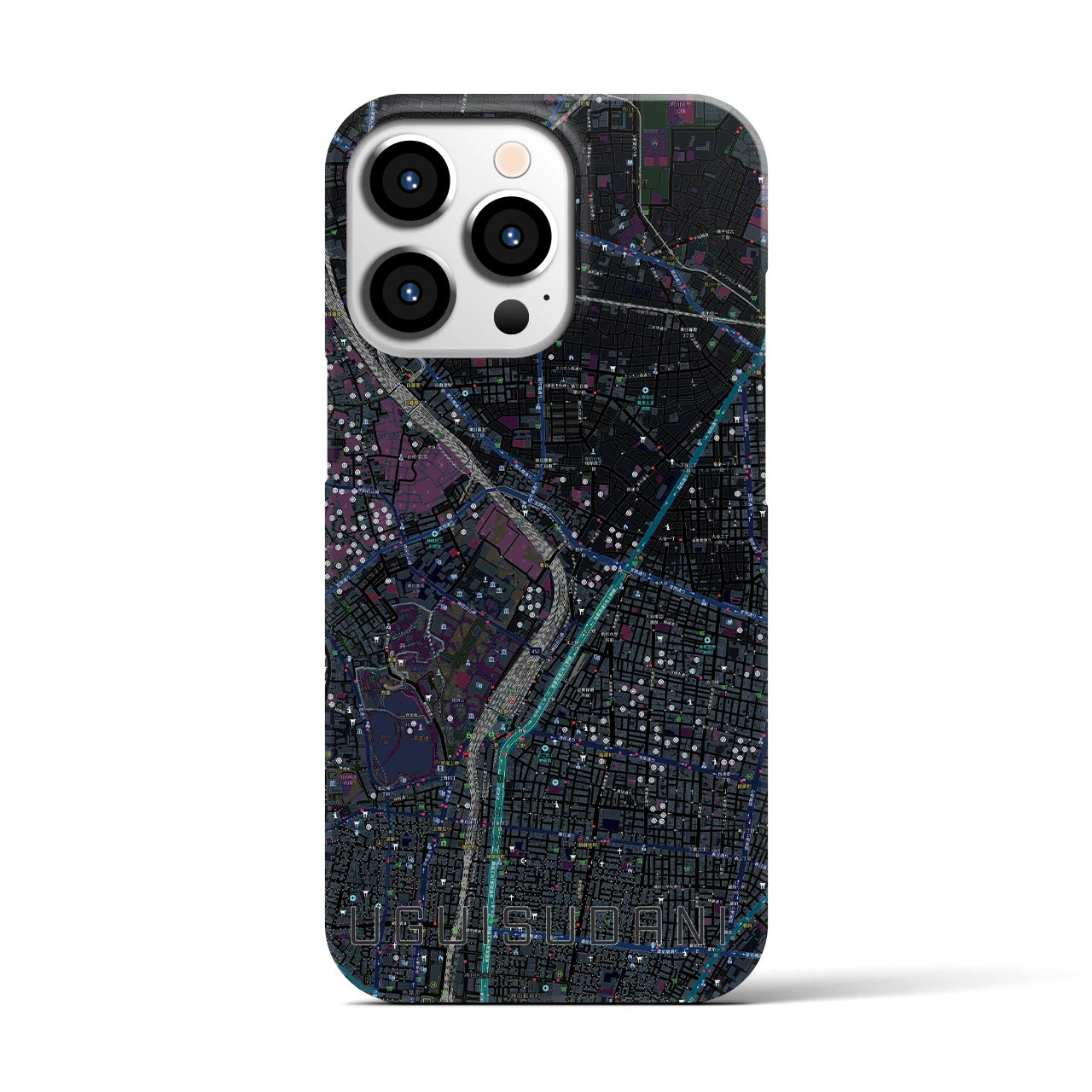 【鶯谷(東京都)】地図柄iPhoneケース(バックカバータイプ)