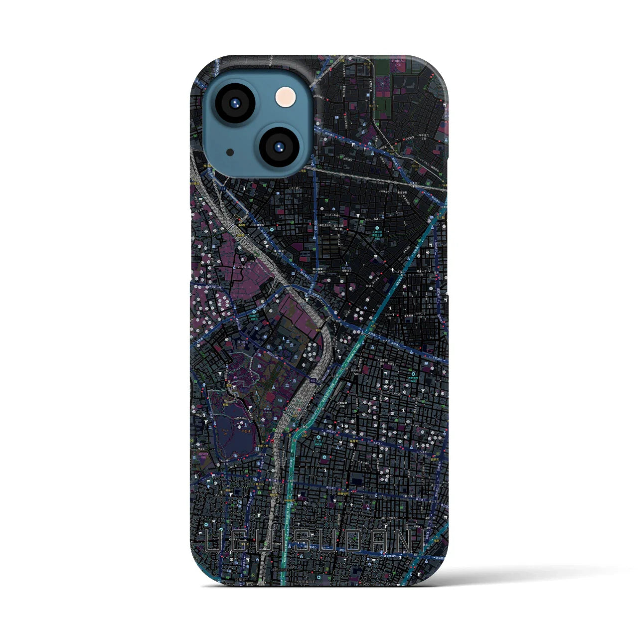 【鶯谷(東京都)】地図柄iPhoneケース(バックカバータイプ)