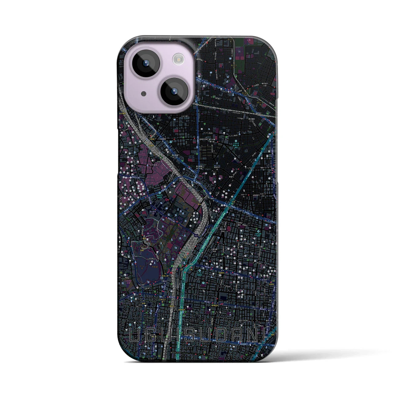 【鶯谷(東京都)】地図柄iPhoneケース(バックカバータイプ)