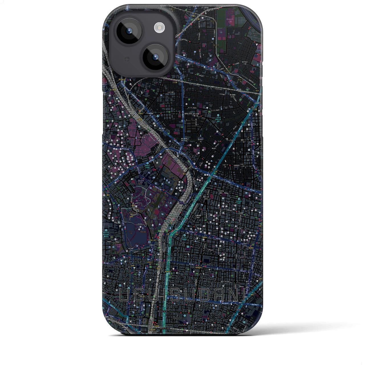 【鶯谷(東京都)】地図柄iPhoneケース(バックカバータイプ)
