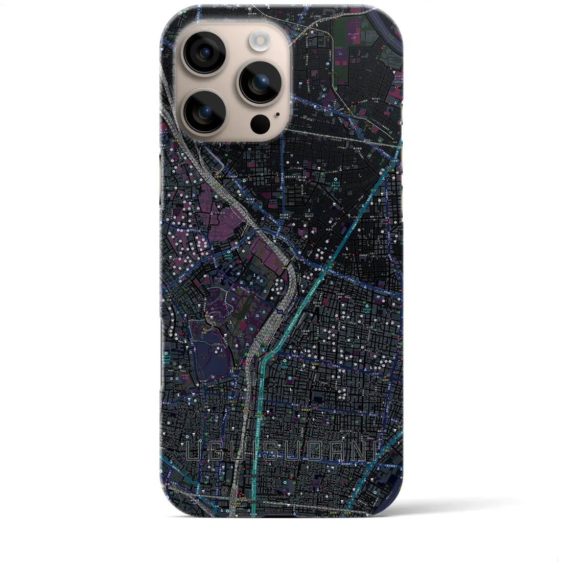 【鶯谷(東京都)】地図柄iPhoneケース(バックカバータイプ)