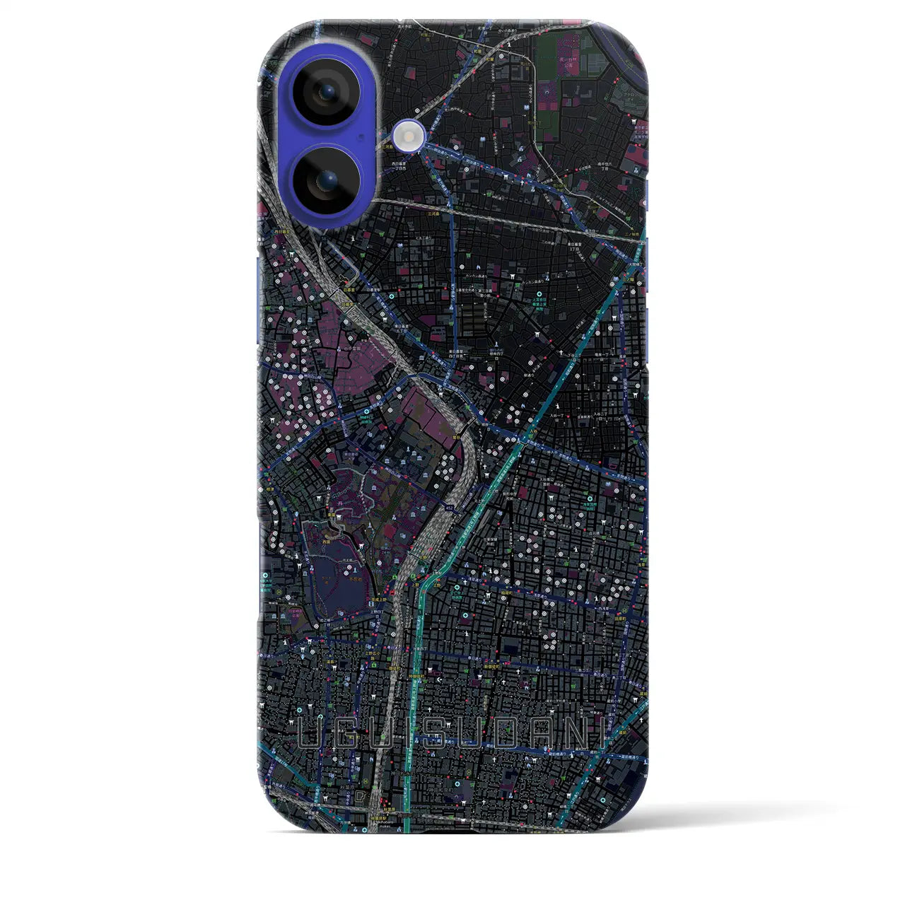 【鶯谷(東京都)】地図柄iPhoneケース(バックカバータイプ)
