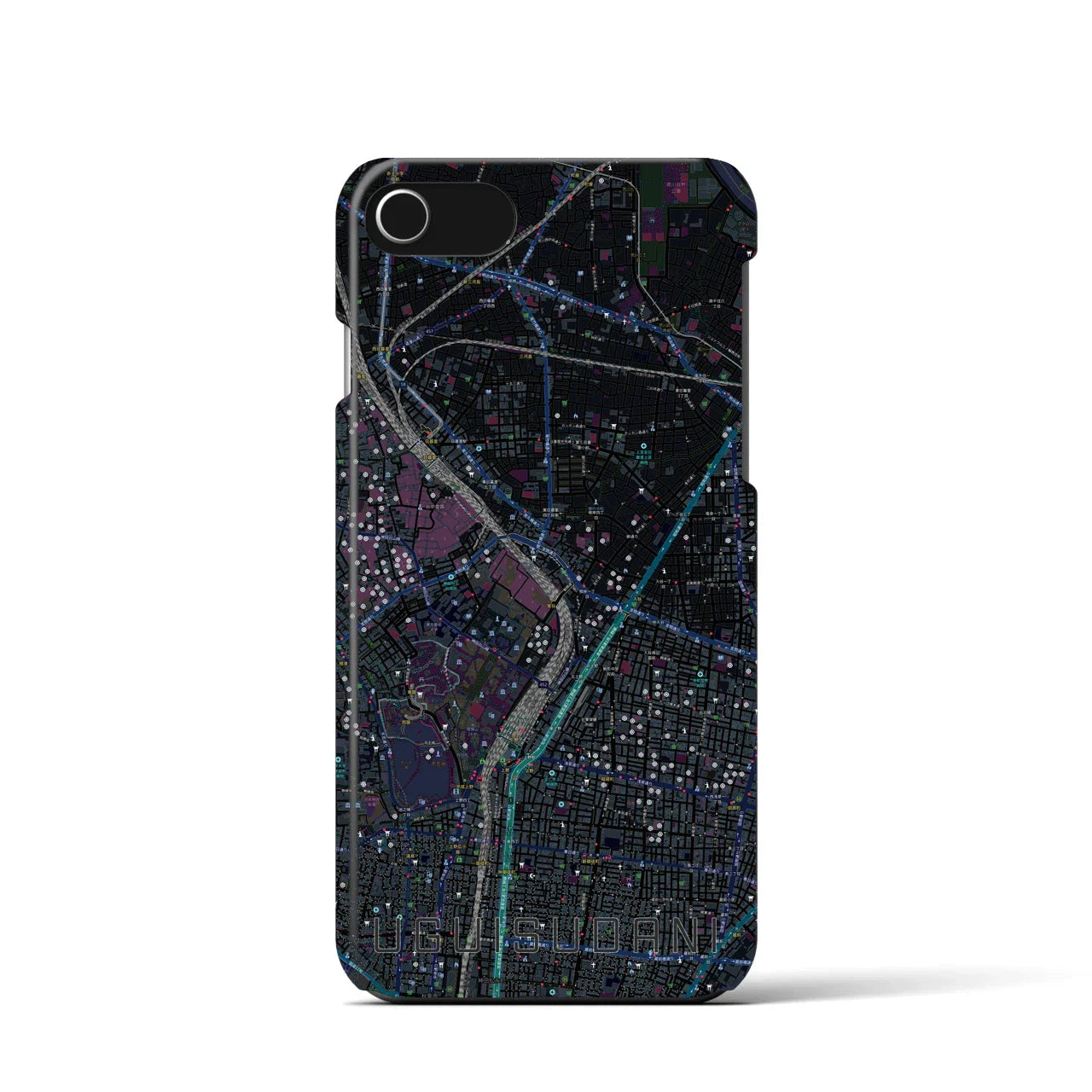 【鶯谷(東京都)】地図柄iPhoneケース(バックカバータイプ)