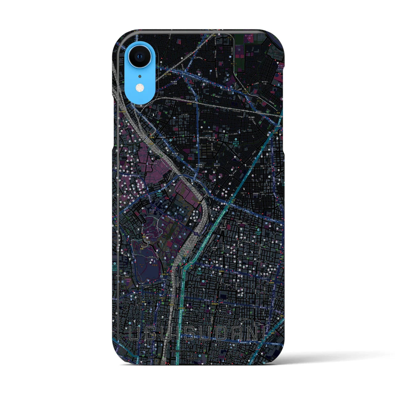 【鶯谷(東京都)】地図柄iPhoneケース(バックカバータイプ)