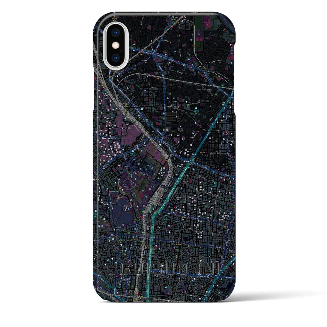 【鶯谷(東京都)】地図柄iPhoneケース(バックカバータイプ)