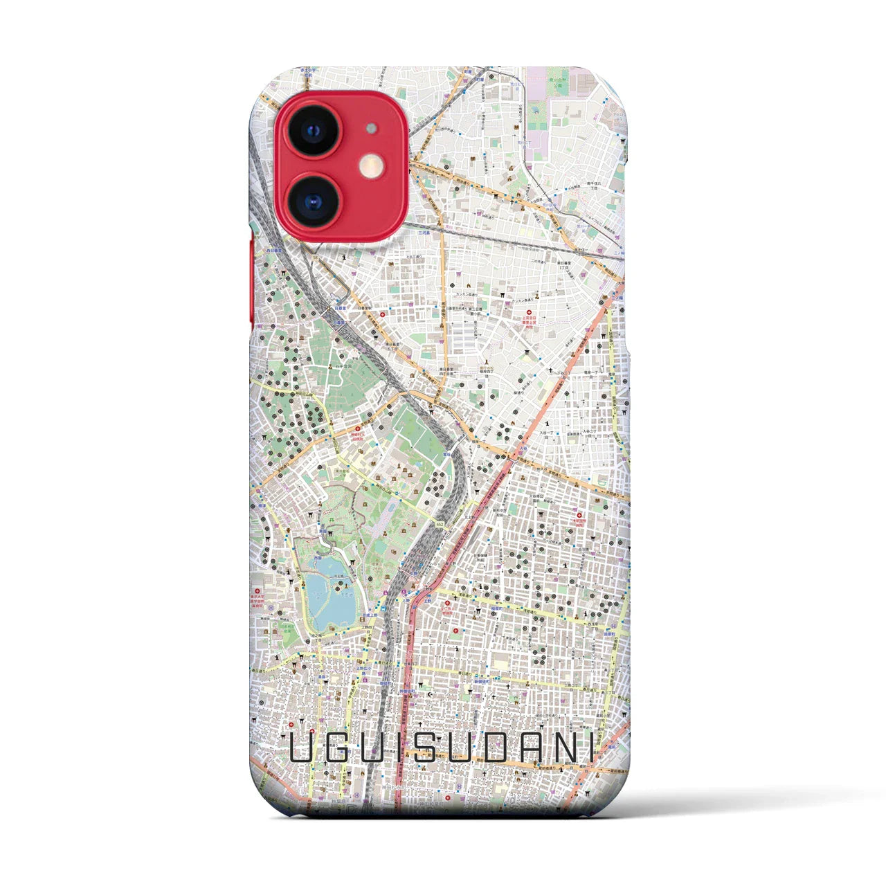 【鶯谷(東京都)】地図柄iPhoneケース(バックカバータイプ)