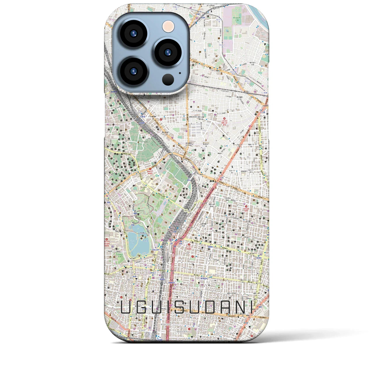 【鶯谷(東京都)】地図柄iPhoneケース(バックカバータイプ)