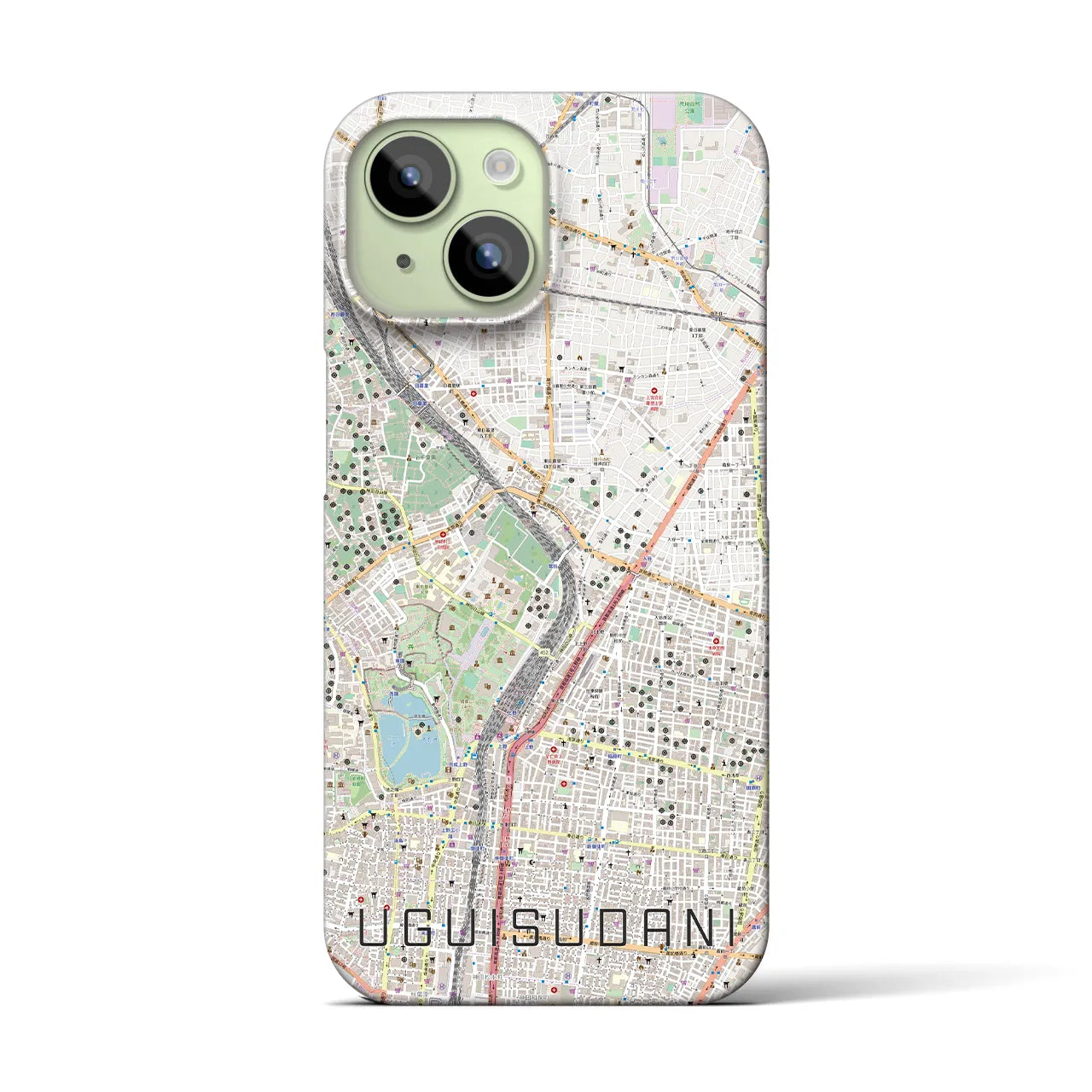 【鶯谷(東京都)】地図柄iPhoneケース(バックカバータイプ)