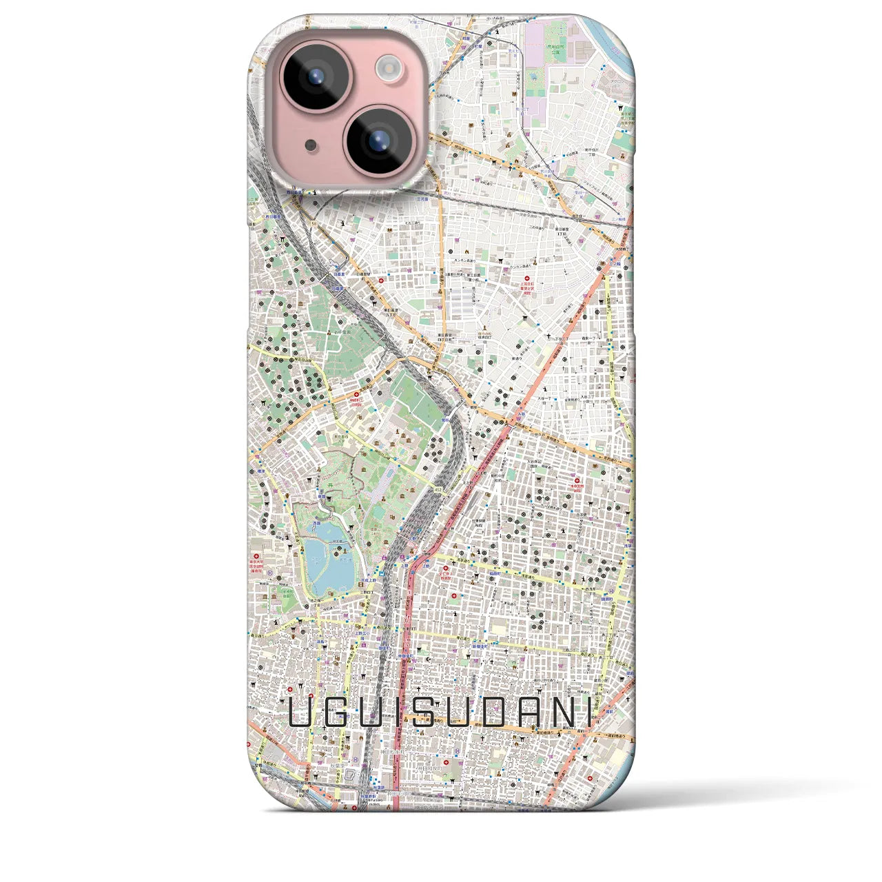 【鶯谷(東京都)】地図柄iPhoneケース(バックカバータイプ)