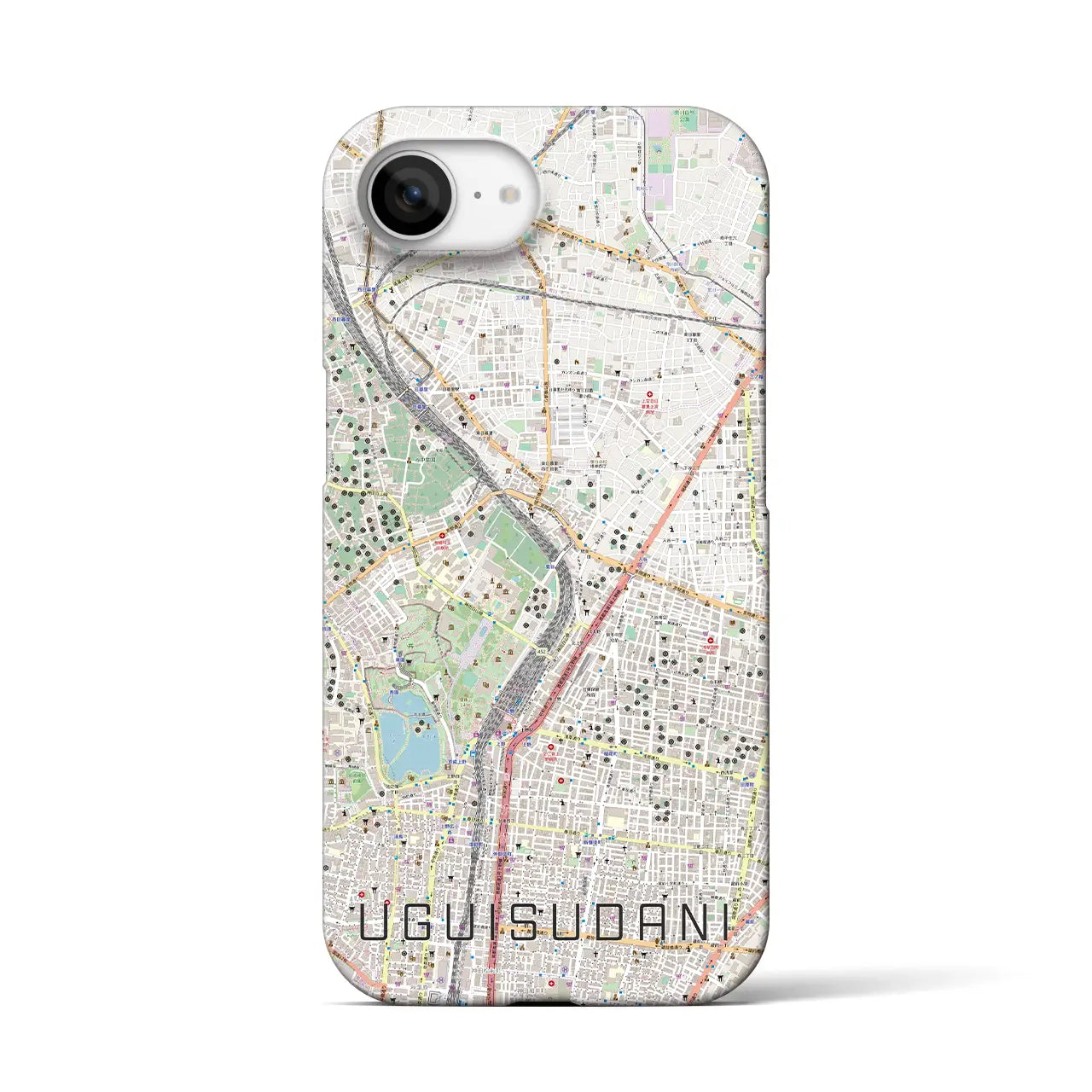 【鶯谷(東京都)】地図柄iPhoneケース(バックカバータイプ)