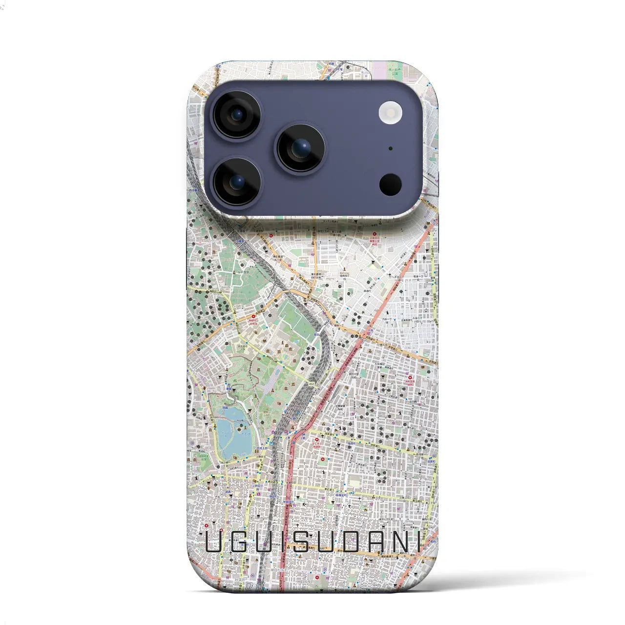 【鶯谷(東京都)】地図柄iPhoneケース(バックカバータイプ)ナチュラル・iPhone 17 Pro Max 用