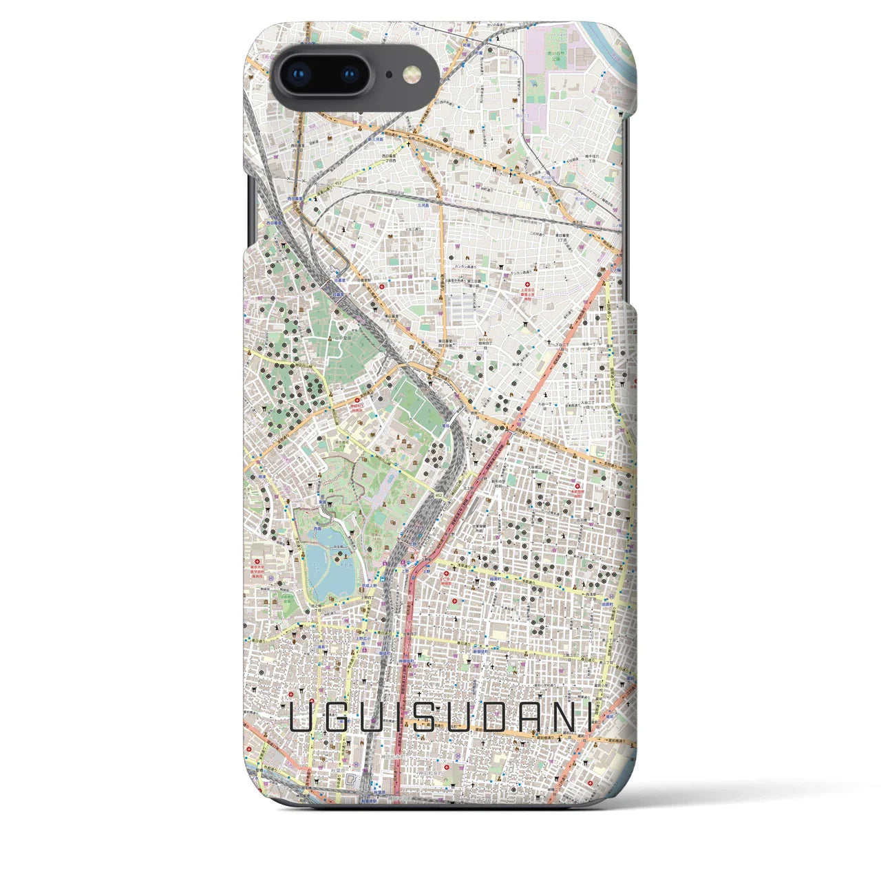 【鶯谷(東京都)】地図柄iPhoneケース(バックカバータイプ)
