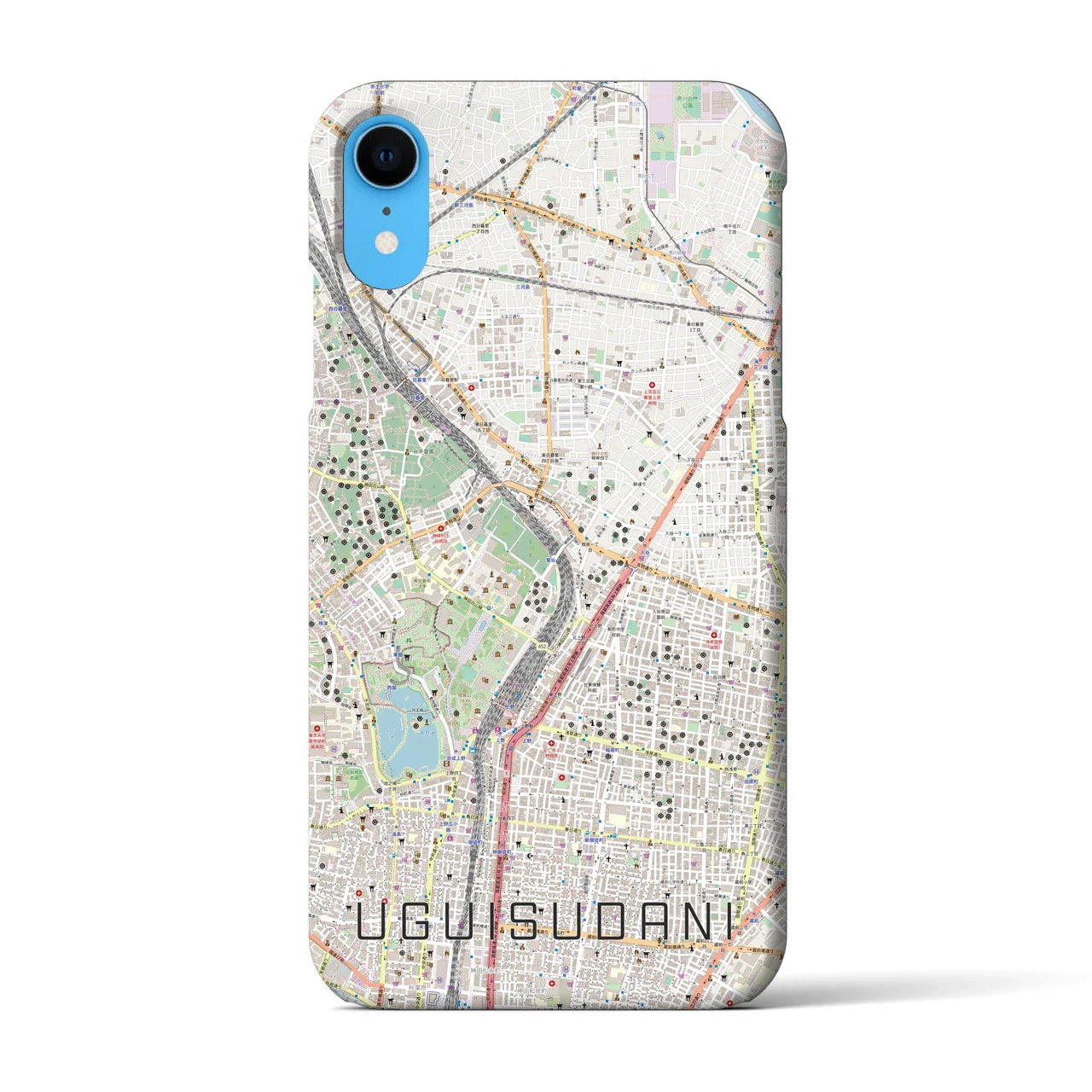 【鶯谷(東京都)】地図柄iPhoneケース(バックカバータイプ)