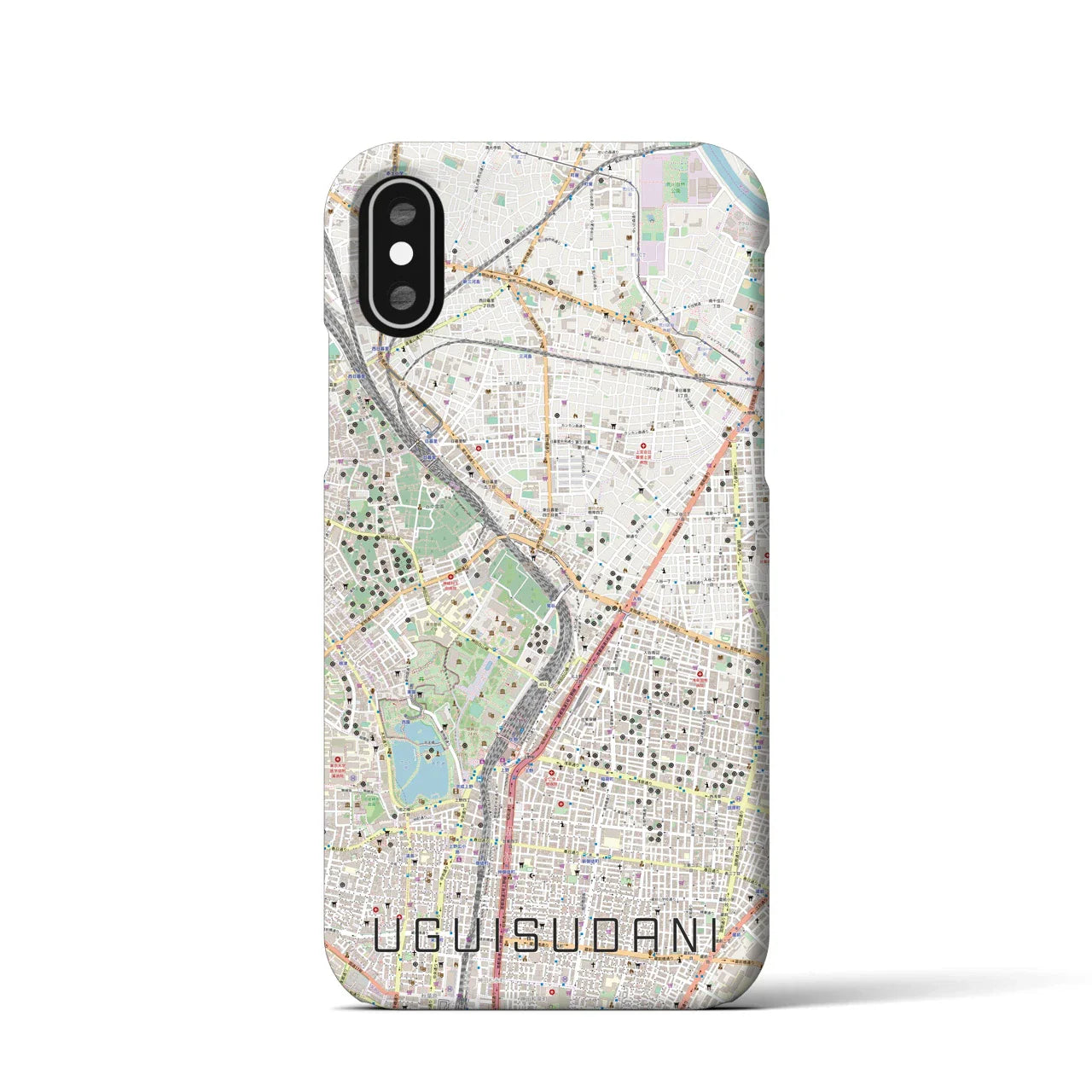 【鶯谷(東京都)】地図柄iPhoneケース(バックカバータイプ)