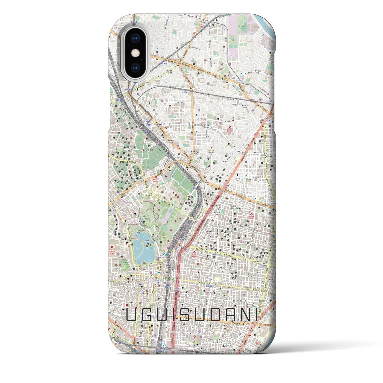 【鶯谷(東京都)】地図柄iPhoneケース(バックカバータイプ)