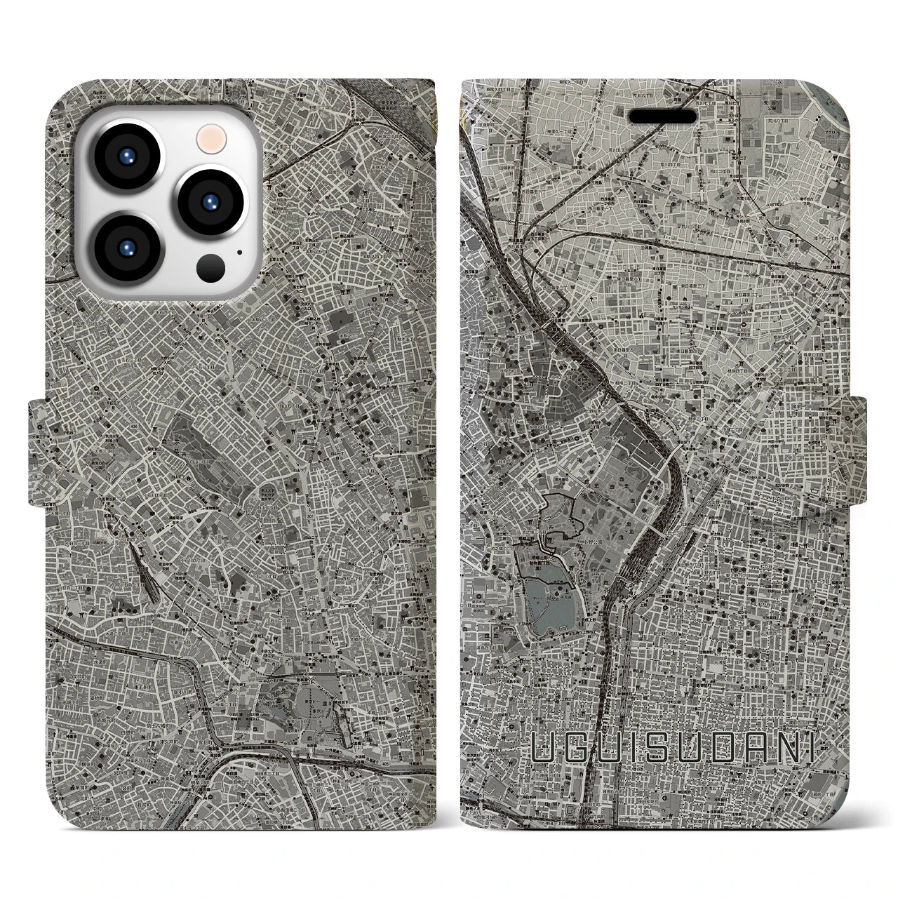 【鶯谷(東京都)】地図柄iPhoneケース(手帳タイプ)